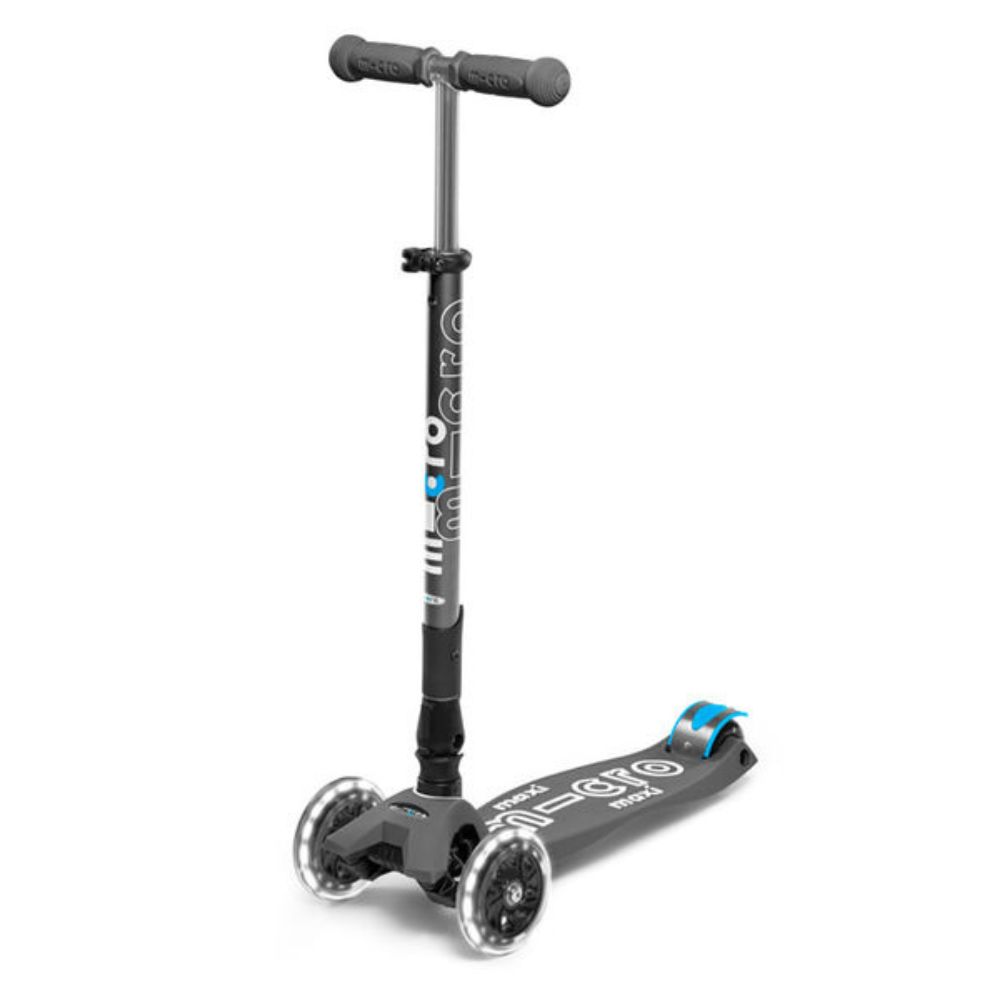 Micro Løbehjul - Maxi Deluxe Foldbar LED - Volcano Grey