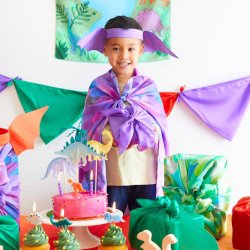 Sarah's Silks - Magiske vsner lilla - Purple Dinosaur Playsilk