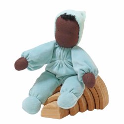 Grimms sd dukke i blt tj - Soft Doll Aqua