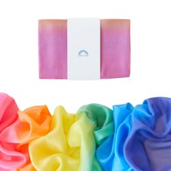 Sarah's Silks - Double Rainbow Playsilk - Enchanted Playsilks