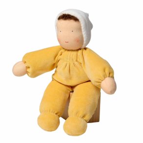 Grimms dejlig dukke i gult tj - Soft Doll Sun