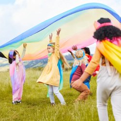 Sarah's Silks - Double Rainbow Playsilk - Enchanted Playsilks