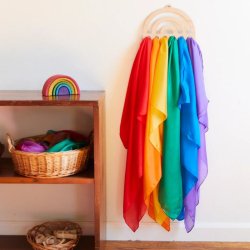Sarah's Silks - Rainbow Playsilk Display