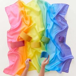 Sarah's Silks - Regnbue Legesilke - Rainbow Playsilk