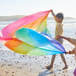 Sarah's Silks - Double Rainbow Playsilk - Enchanted Playsilks