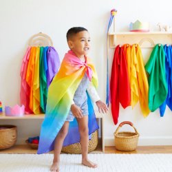 Sarah's Silks - Regnbue Legesilke - Rainbow Playsilk