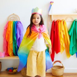 Sarah's Silks - Regnbue Legesilke - Rainbow Playsilk