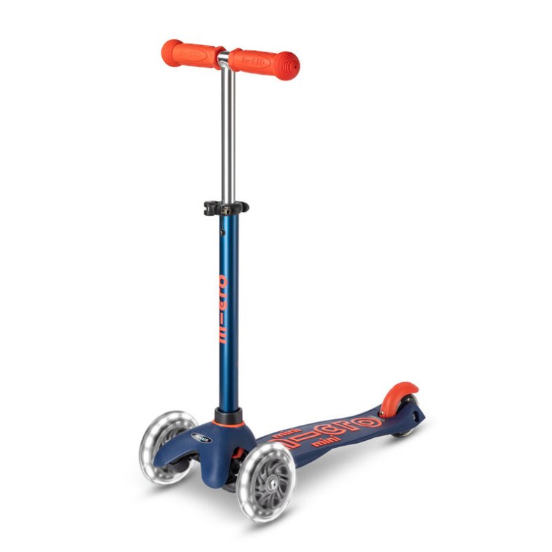 Micro Lbehjul - Mini Deluxe LED - Navy Blue