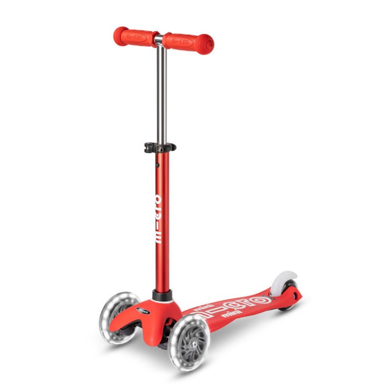 Micro Lbehjul - Mini Deluxe LED - Red