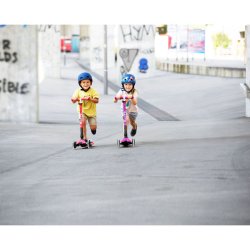 Micro Lbehjul - Maxi Deluxe Foldbar LED - Berry Red